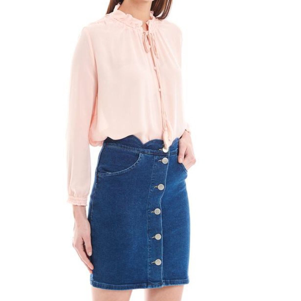 NWT Maje Ciana Chiffon Top In Pink sz 2